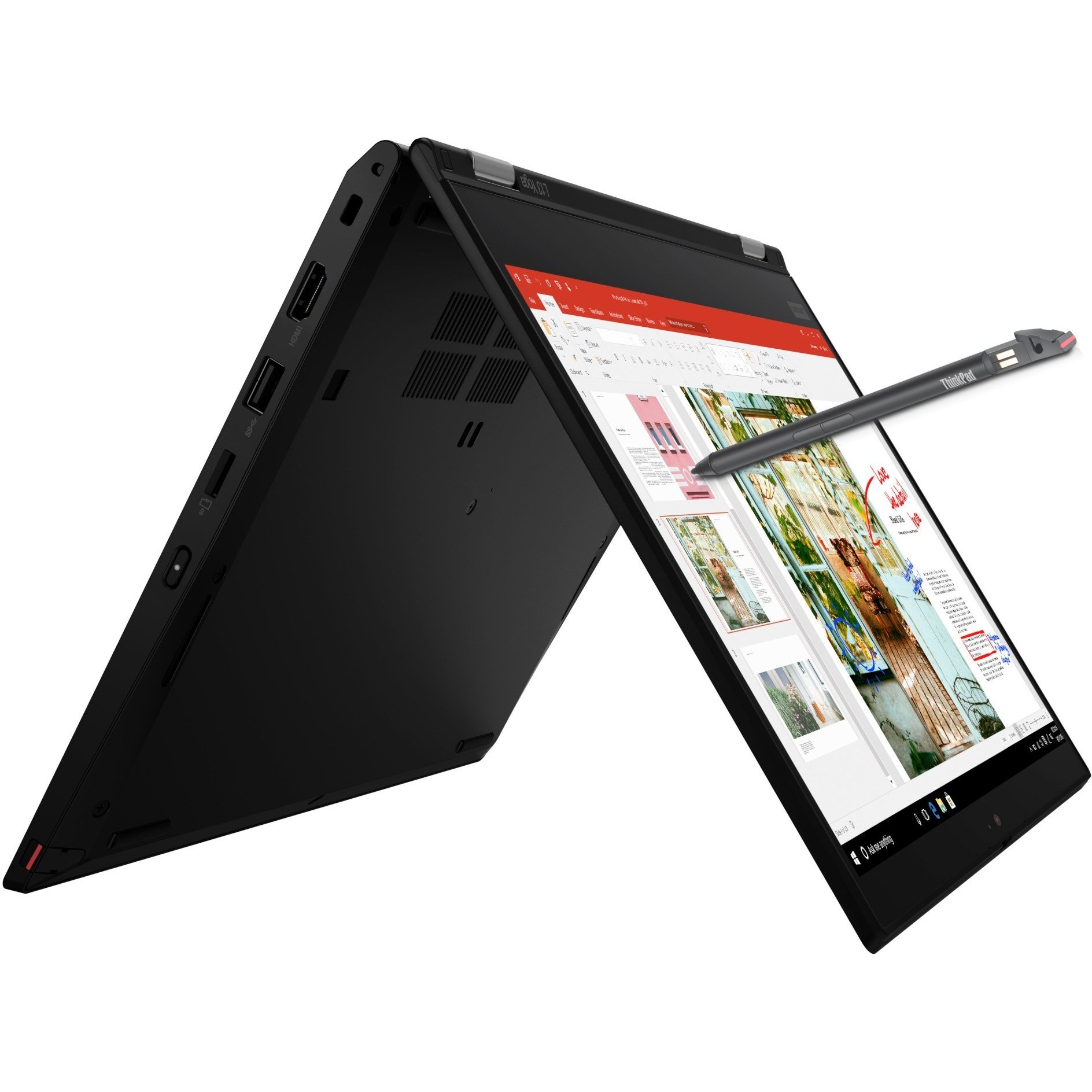 لپ تاپ استوک لنوو Lenovo ThinkPad L13 Yoga با پردازنده نسل 10 و حافظه Ram 8 گیگ و حافظه داخلی 256 گیگ SSD لمسی + قلم اورجینال